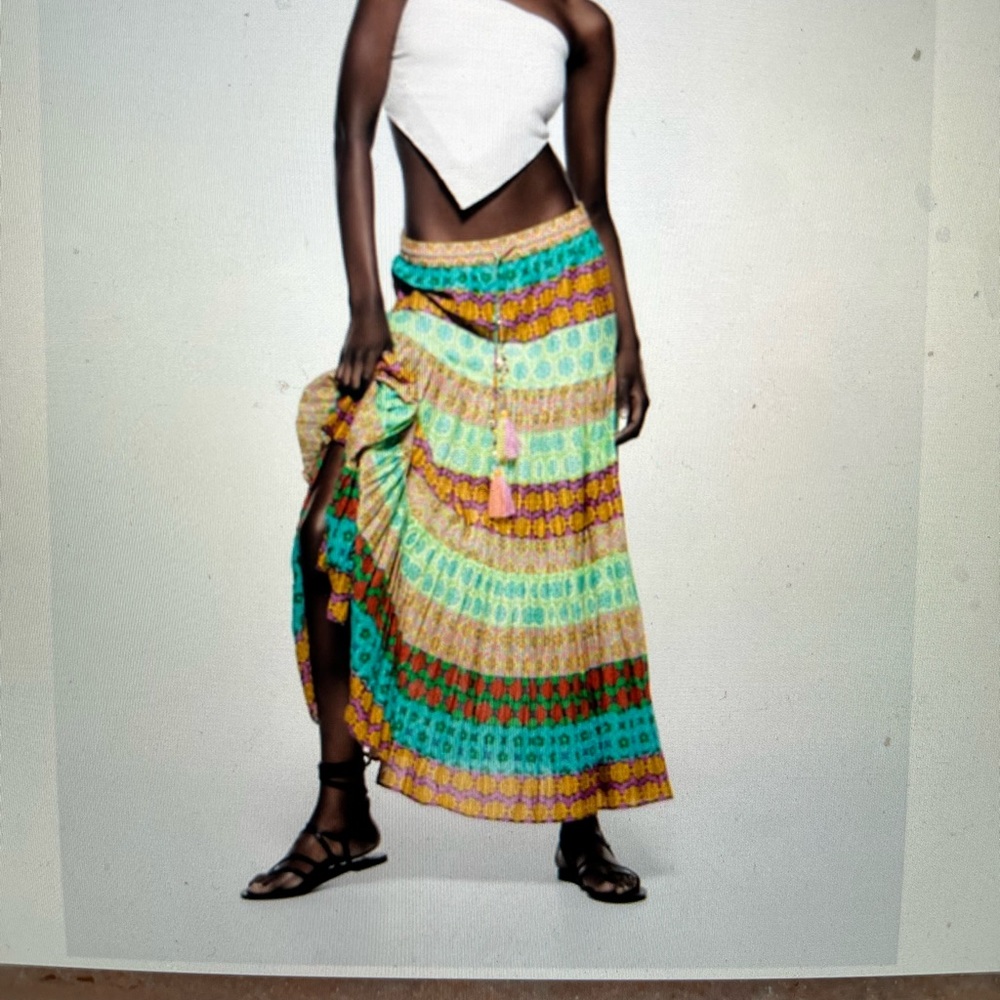 Zara Long Printed Skirt